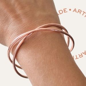 Tribe Alive Rose Gold Criss Cross Cuff Bracelet